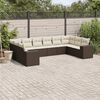 vidaXL 10-delige Loungeset met kussens poly rattan bruin