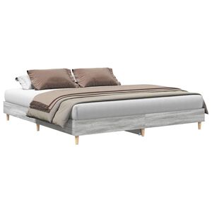 vidaXL Bedframe zonder matras 180x200 cm spaanplaat grijs Sonoma