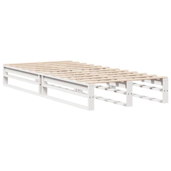 vidaXL Bedframe zonder matras massief grenenhout wit 140x200 cm