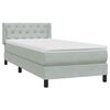 vidaXL Boxspring met matras fluweel lichtgrijs 80x210 cm