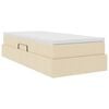 vidaXL Opslag bed met matras met matras Cr&egrave;me 90 x 190 cm Polyester