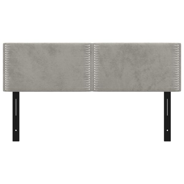 vidaXL Hoofdborden 2 st 72x5x78/88 cm fluweel lichtgrijs