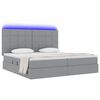 vidaXL Opbergbed met LED met matras Lichtgrijs 200 x 200 cm Polyester
