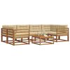 vidaXL Buiten bankenset met kussen 7 pcs Natuurlijk en Beige