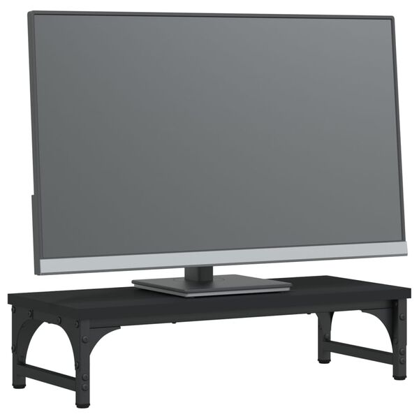 vidaXL Monitorstandaard 55x23x14 cm bewerkt hout zwart
