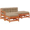 vidaXL Tuin loungeset 4 st Wasbruin Massief grenenhout