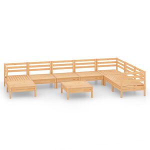 vidaXL 9-delige Loungeset massief grenenhout