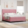 vidaXL Boxspringbed met matras met LED Roze 180 x 200 cm Fluweel