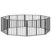 vidaXL Hondenpoort 8 st Zwart 80 x 60 cm Gegalvaniseerd staal