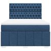 vidaXL Boxspring met matras stof blauw 160x200 cm