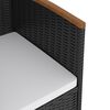 vidaXL 5-delige Tuinset met kussens poly rattan zwart