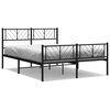 vidaXL Bedframe met hoofd- en voeteneinde metaal zwart 135x190 cm
