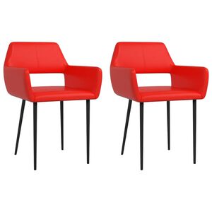 vidaXL Eetkamerstoelen 2 st kunstleer rood