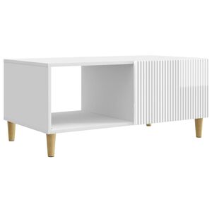 vidaXL Salontafel Hoogglans Wit 90 x 50 x 40 cm Bewerkt hout