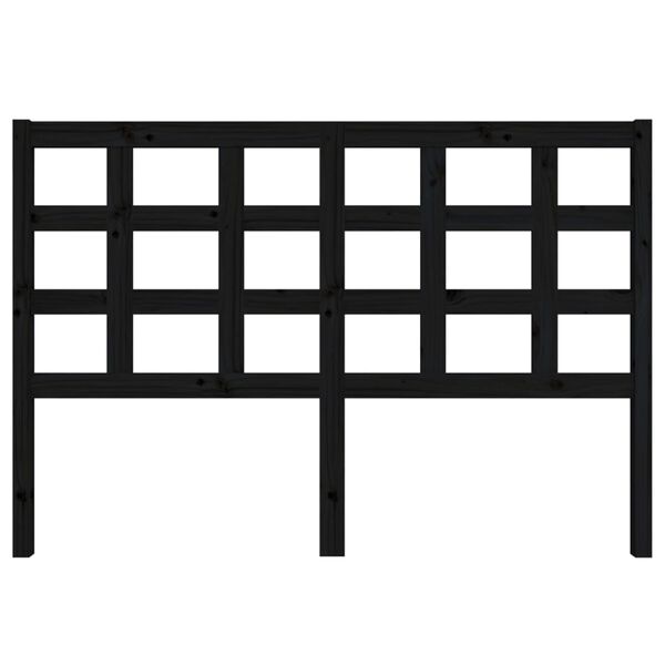 vidaXL Hoofdbord 145,5x4x100 cm massief grenenhout zwart