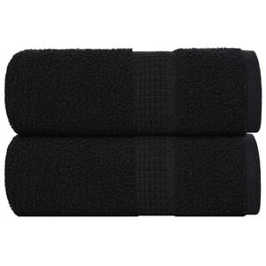 vidaXL Washandjes FROGN 2 st 30x30 cm 360 g/m&sup2; zwart