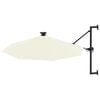 vidaXL Wandparasol met LED's 300 cm zandkleurig