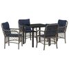 vidaXL Tuin eettafelset 5 st Grijs en zwart Rattan