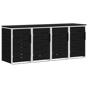 vidaXL Afvalbak opslag Zwart 276 x 77,5 x 112,5 cm Roestvrij staal