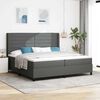 vidaXL Boxspring bed met matras Donkergrijs 200 x 200 cm Stof