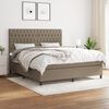 vidaXL Boxspring met matras stof taupe 180x200 cm