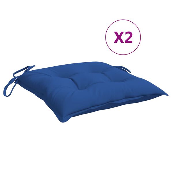 vidaXL Stoelkussens 2 st 40x40x7 cm oxford stof blauw