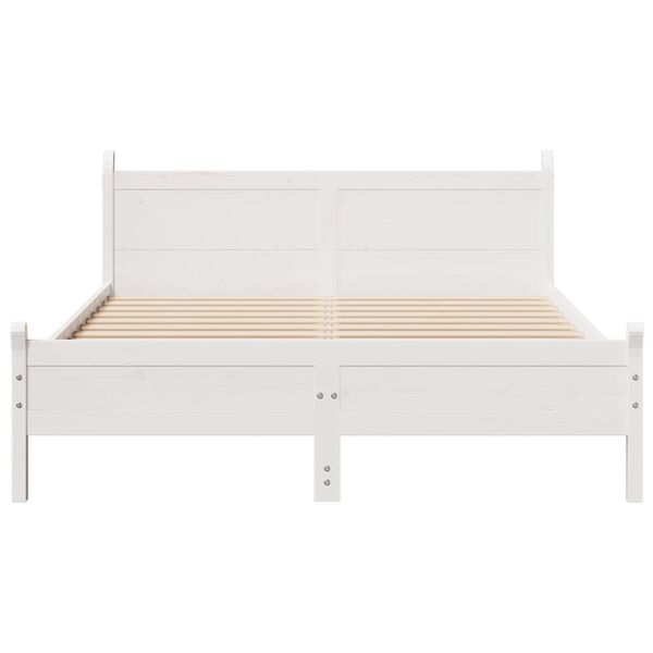 vidaXL Bedframe zonder matras massief grenenhout wit 160x200 cm