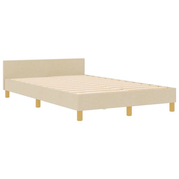 vidaXL Bedframe met hoofdeinde Cr&egrave;me 120 x 190 cm Stof
