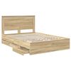 vidaXL Bedframe met lade Sonoma Eiken 150 x 200 cm Ingenieurshout