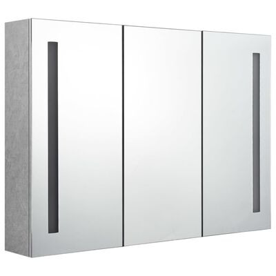 vidaXL Badkamerkast met spiegel en LED 89x14x62 cm betongrijs