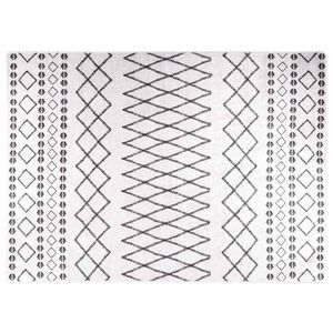 vidaXL Vloerkleed wasbaar 120x180 cm zwart en wit