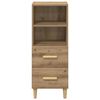 vidaXL Dressoir artisanaal eikenkleurig 34 x 34.5 x 90 cm Bewerkt hout