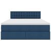 vidaXL Opbergbed met LED met matras met LED Blauw 140 x 200 cm Stof