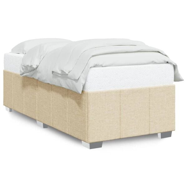 vidaXL Bedframe zonder matras 80x200 cm stof cr&egrave;mekleurig
