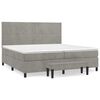 vidaXL Boxspring met matras fluweel lichtgrijs 200x200 cm