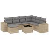 vidaXL 8-delige Loungeset met kussens poly rattan beige