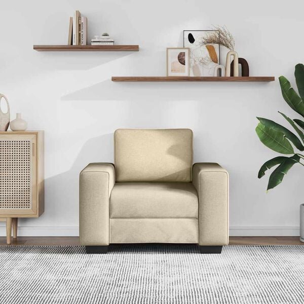 vidaXL Sofastoel Cr&egrave;me 100x77x82 cm Stof