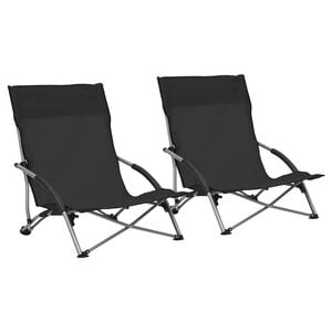 vidaXL Opklapbare stoelen, 2 stuks, zwarte stof