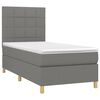 vidaXL Boxspring met matras stof donkergrijs 90x190 cm