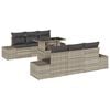 vidaXL Bankstel 7 st Lichtgrijs poly rattan