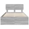 vidaXL Bedframe Grijs Sonoma 135 x 190 cm Massief grenenhout