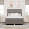 vidaXL Boxspringbed met matras met hoofdeinde Taupe 140 x 200 cm Stof