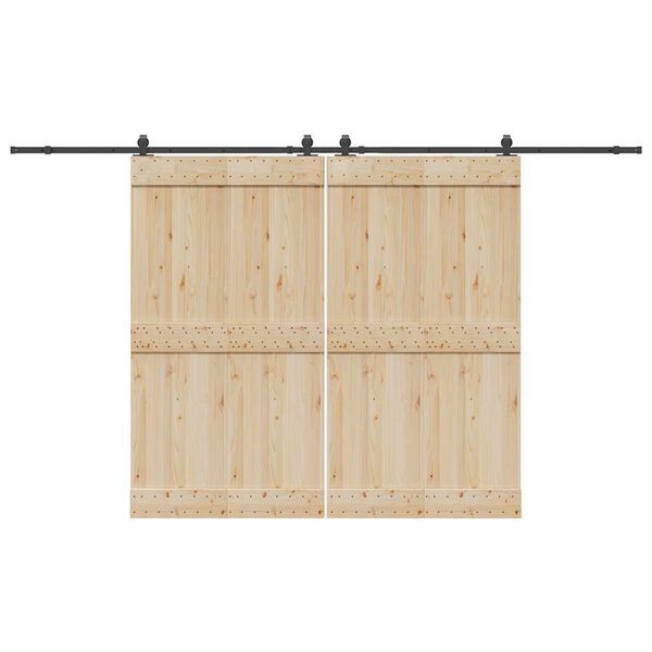 vidaXL Doos met onderdelen voor schuifdeur 366 cm staal zwart