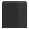 vidaXL Wandkasten 2 st 37x37x37 cm bewerkt hout hoogglans zwart