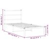 vidaXL Bedframe met hoofdbord metaal wit 90x200 cm