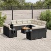 vidaXL 12-delige Loungeset met kussens poly rattan zwart