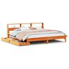 vidaXL Bed met boekenkast zonder matras grenenhout wasbruin 200x200 cm