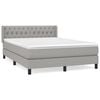 vidaXL Boxspring met matras stof lichtgrijs 140x190 cm