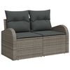 vidaXL Bankstel met kussen met opslag 5 pcs Grijs poly rattan