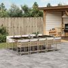 vidaXL 11-delige Tuinset met kussens poly rattan beige